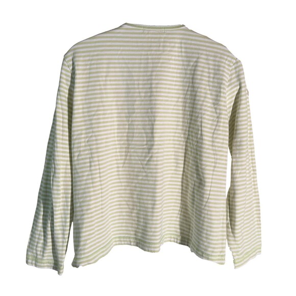 ORVIS Women's Long Sleeve Pull-Over Striped Cotton Shirt Green White XL - Picture 3 of 4
